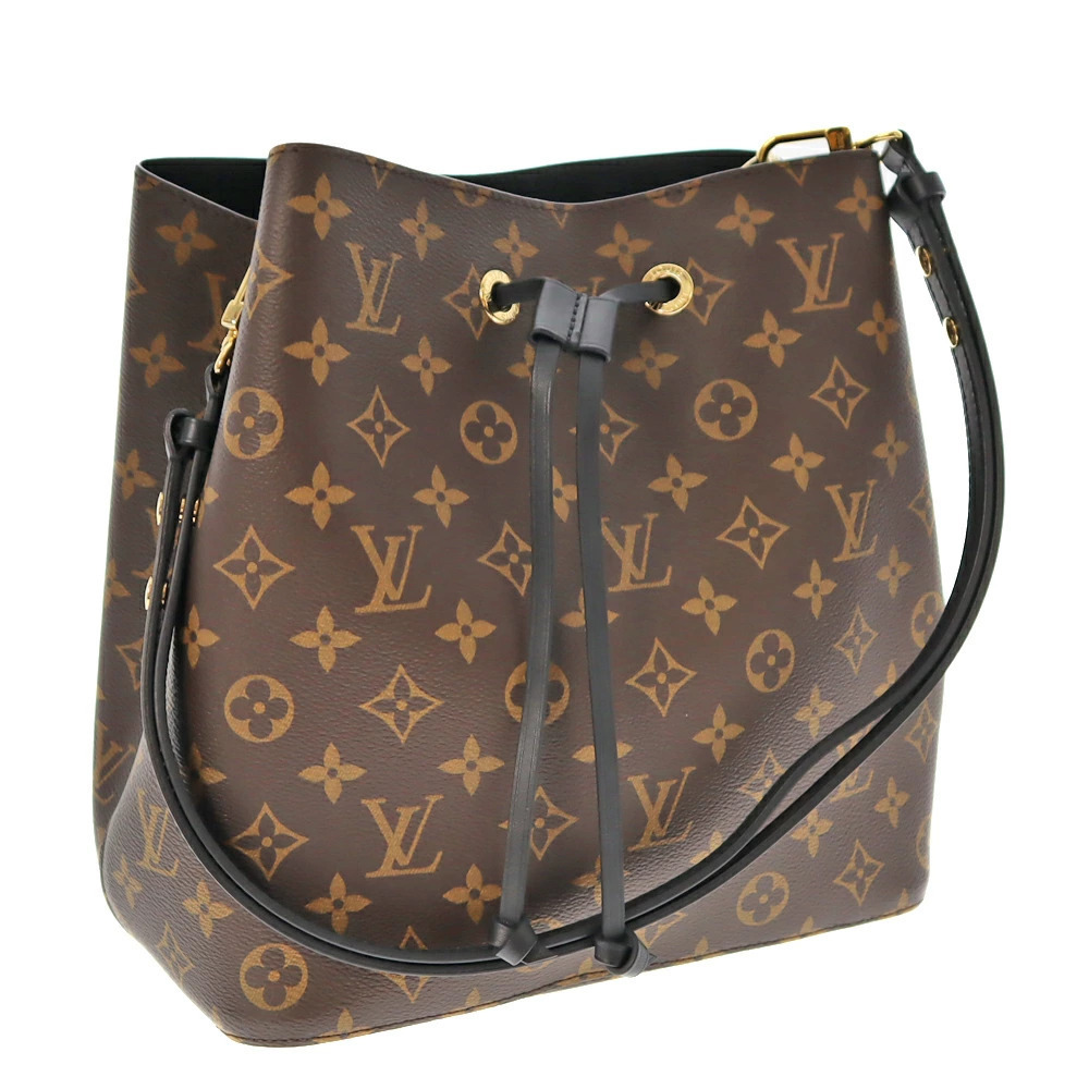 LOUIS VUITTON Neo Noe Drawstring Bag Shoulder Monogram Brown Noir Black